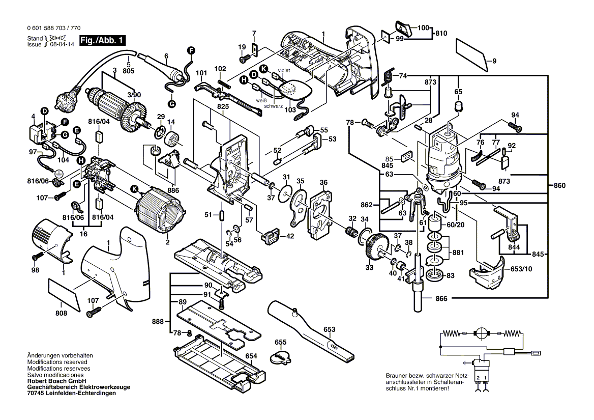 Neuer Original Bosch 2601016065 Splitterschutz 