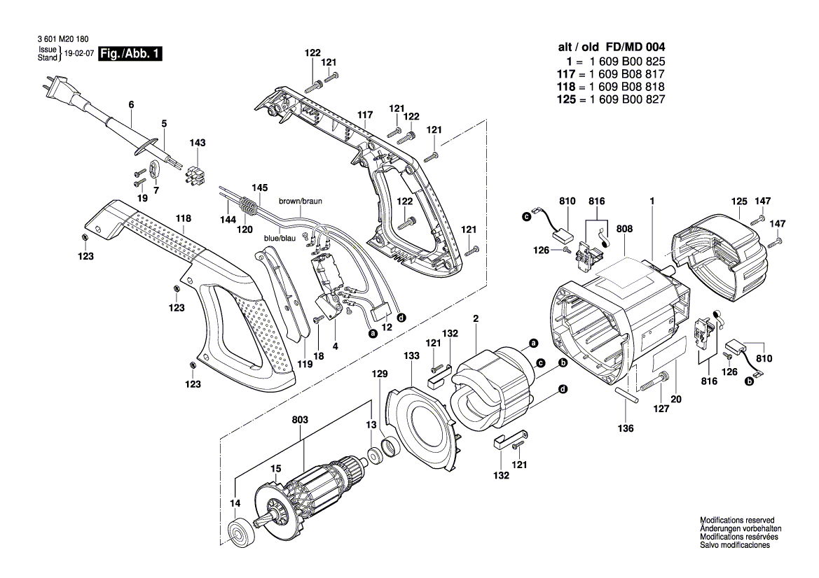 New Genuine Bosch 1609B00722 Screw