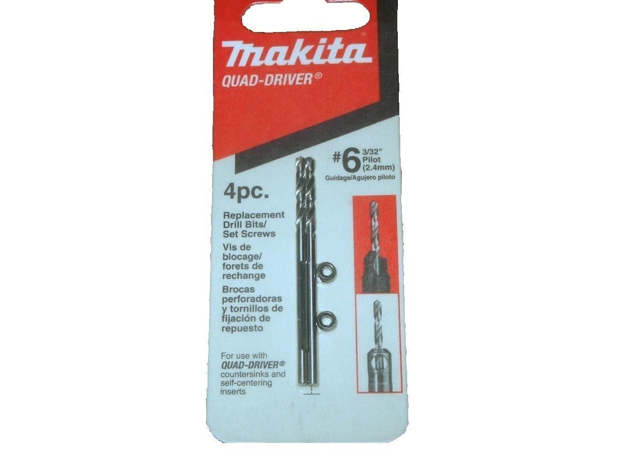 Новая подлинная Makita 7848455-Quad-Driver Countersink #6 3/32 "2,4-мм буровые биты