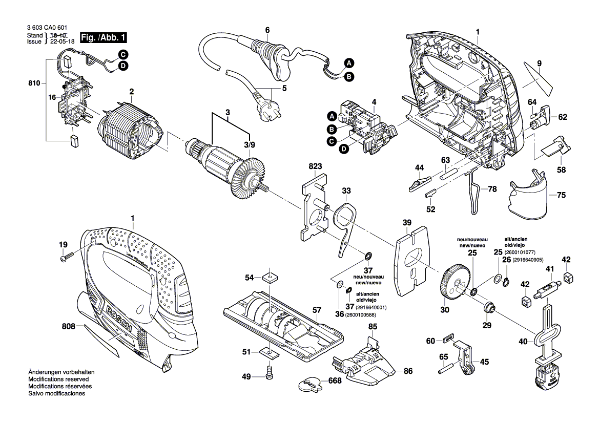 Nouveau véritable bosch 2609002725 Broche droite