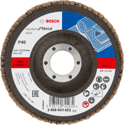 New Genuine Bosch 2608603652 X431 Standard for Metal Flap Discs, Angled Version