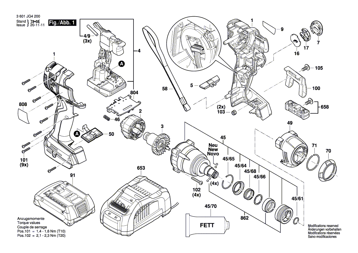 New Genuine Bosch 1600A01PG3 Gear Box