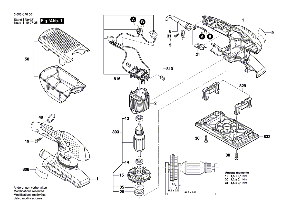 Новая подлинная табличка Bosch 160111A2VS