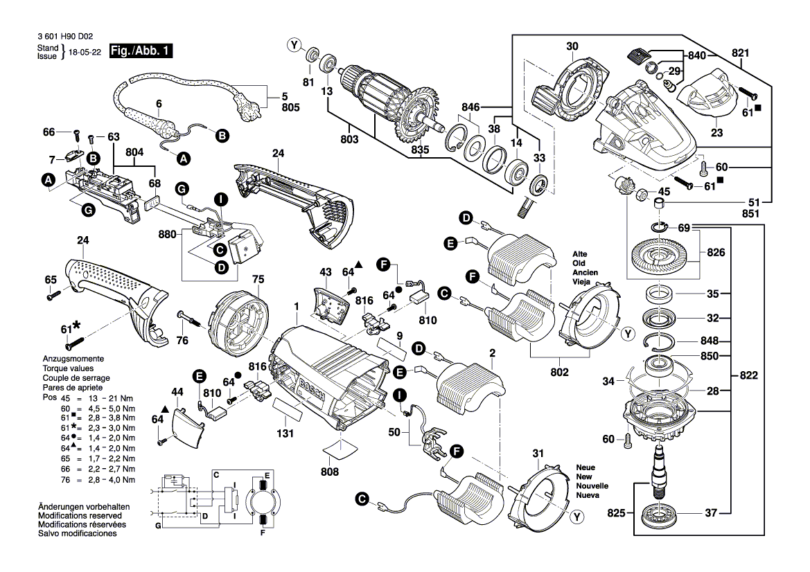 Nouveau champ de Bosch 160422057f authentique