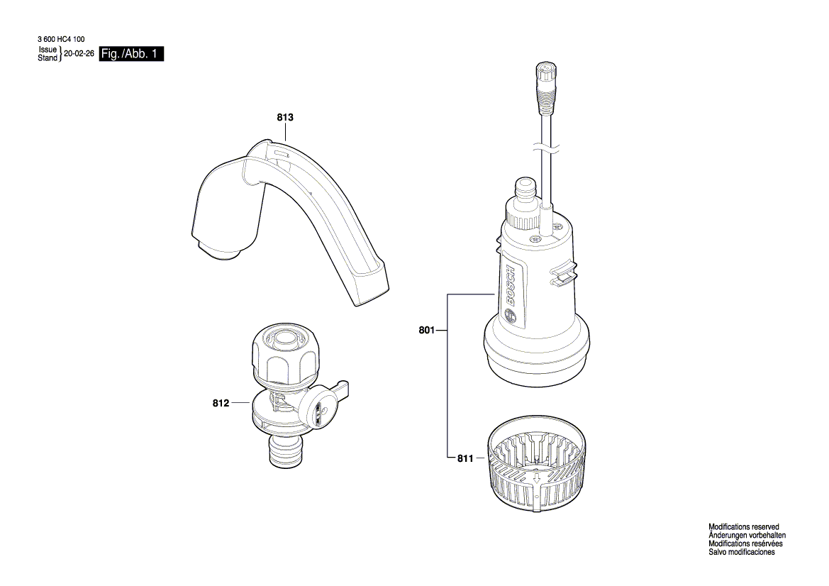 Ny ekte Bosch F016F05591 slangeguide