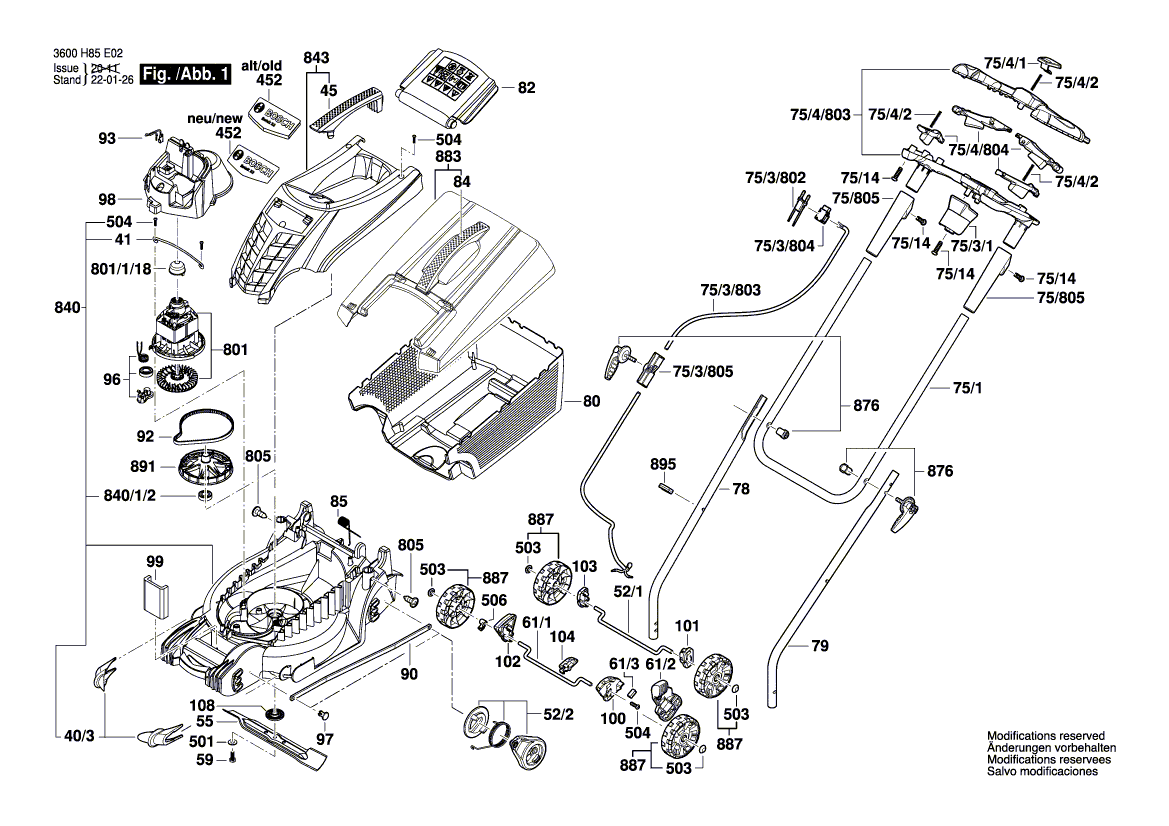 Neues echtes Bosch F016104246 Mäherdeck