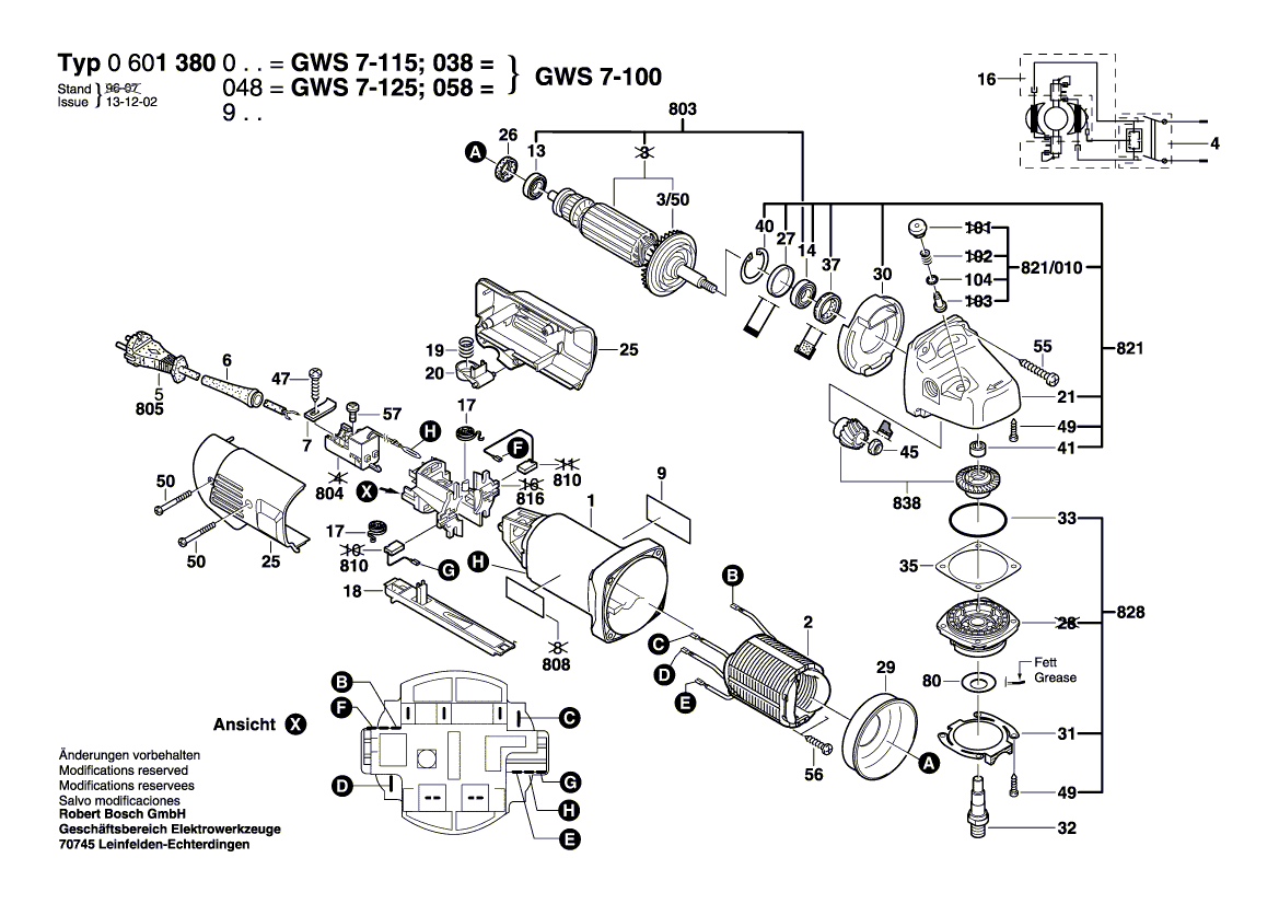 Ny ekte Bosch 1602319007 Skiftuthulningsknott