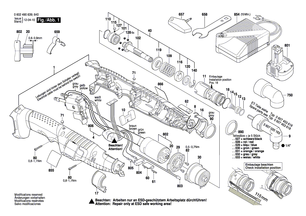 Neue echte Bosch 3600106029 Teile gesetzt