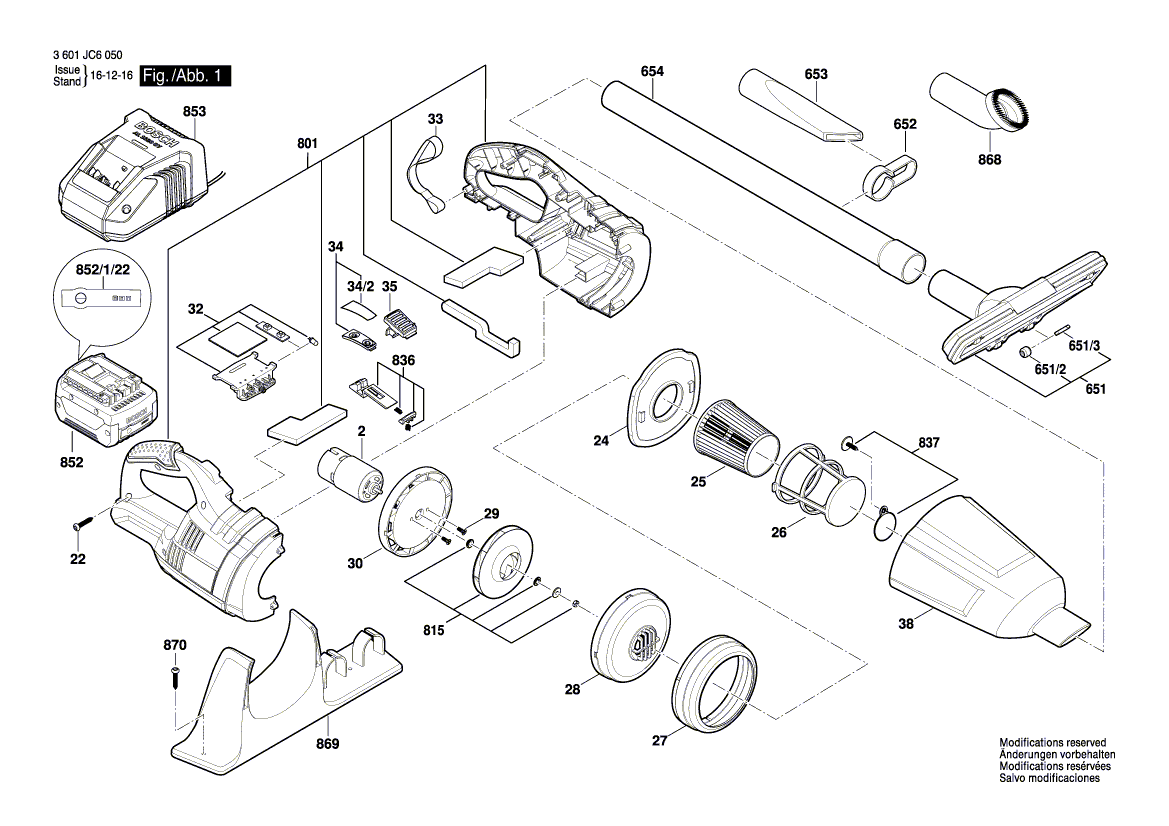 Новая подлинная Bosch 1619pa5201 Dust Camber