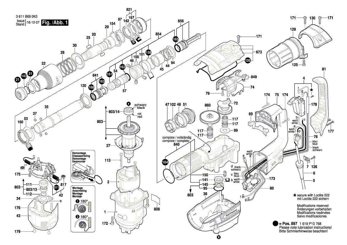 New Genuine Bosch 1619P10768 Wear and Tear Part Set