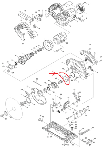 Nieuwe echte Makita 227755-4 Helical Gear 40 voor HS6100 HS6101