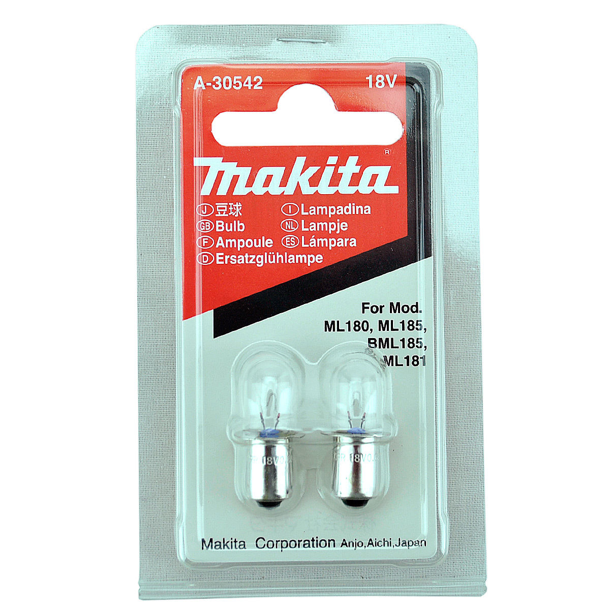 Nieuwe echte Makita A-30542 Torch Lamp Set 8pcs voor 18V ML180 BML185