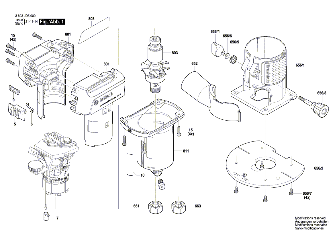 Nieuwe echte Bosch 1619PB7221 Baseplaat