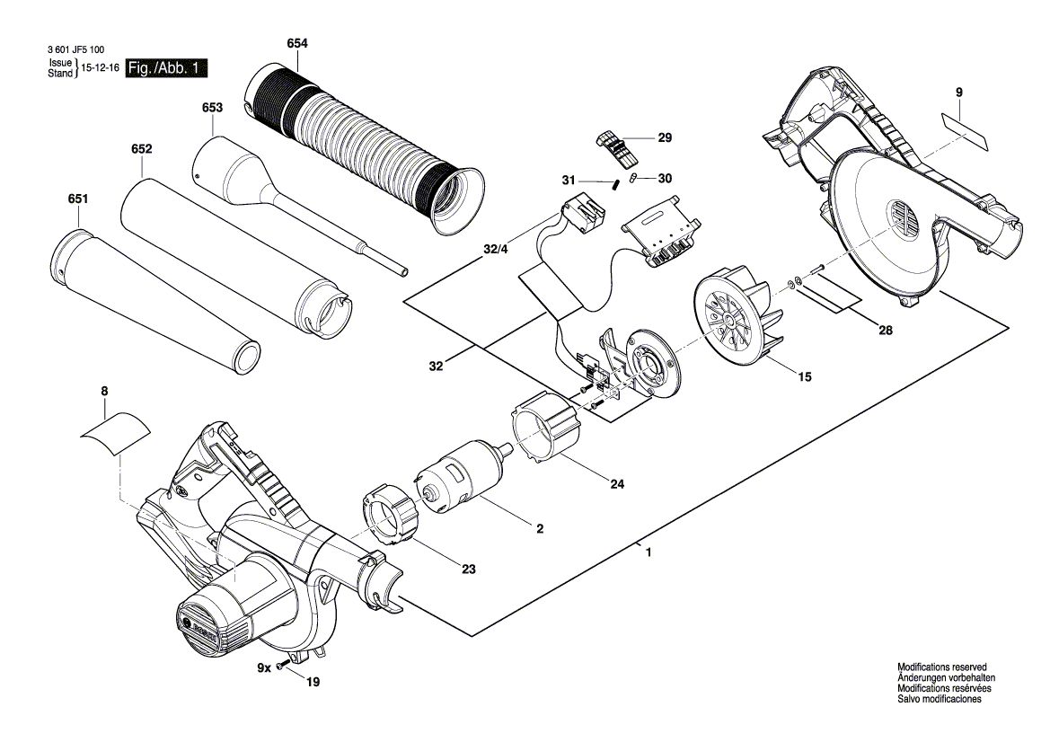 New Genuine Bosch 1619PA9071 DC motor