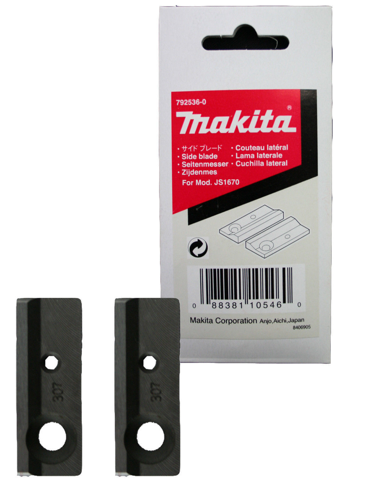 Nieuwe echte Makita 792536-0 Side Blade Set voor JS1670