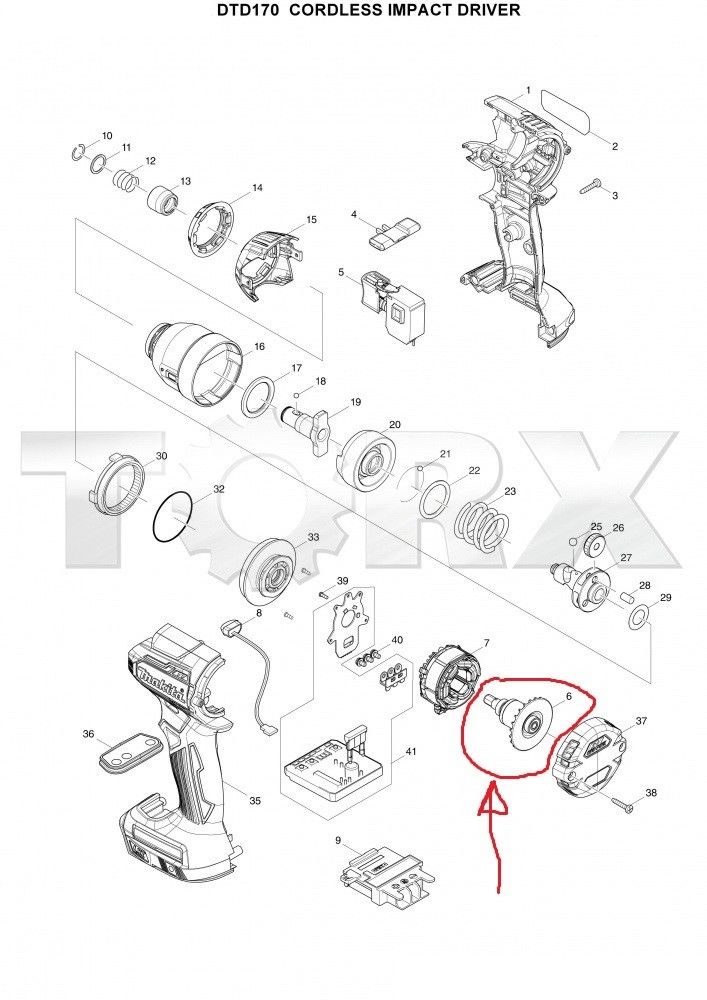 Новый подлинный ротор Makita 619419-8 для DTD170 XDT12M