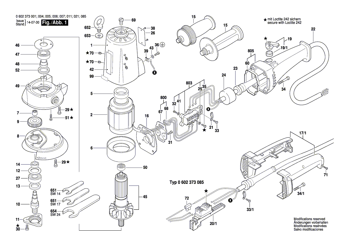 Nouveau véritable Bosch 1603523059 Spind de broyage