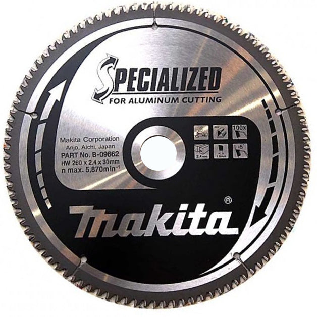 New Makita B -09662 Круглая пилы Llade HM 260x2,4X30 мм -5 ° T100