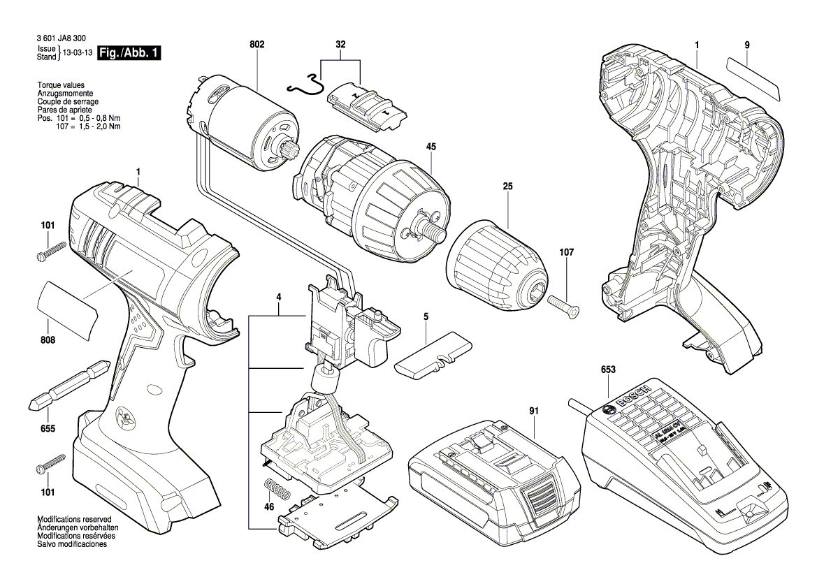 Nieuwe echte Bosch 2609120395 DC -motor