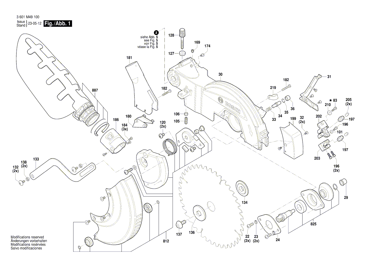 New Genuine Bosch 1609B08155 Table