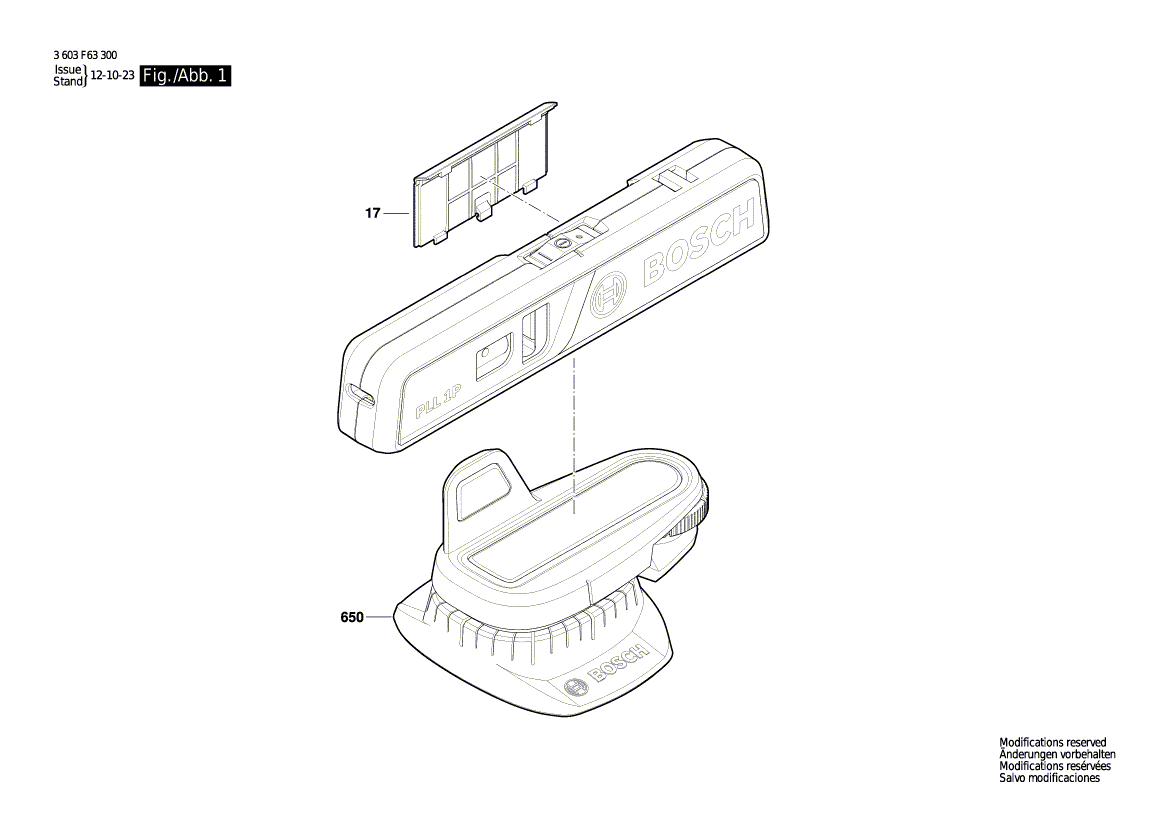 Ny ekte Bosch 1619pa4729 batterideksel