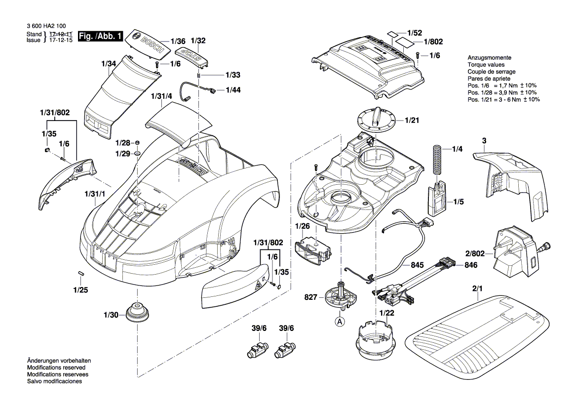 Neue echte Bosch F016104376 Seitenabdeckung