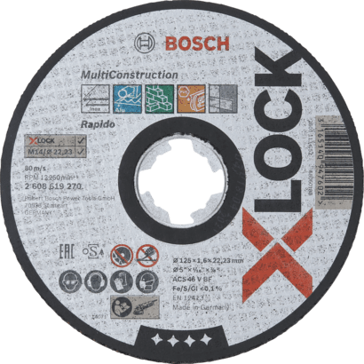 New Genuine Bosch 2608619270 X-LOCK Multi Construction Cutting Disc For small