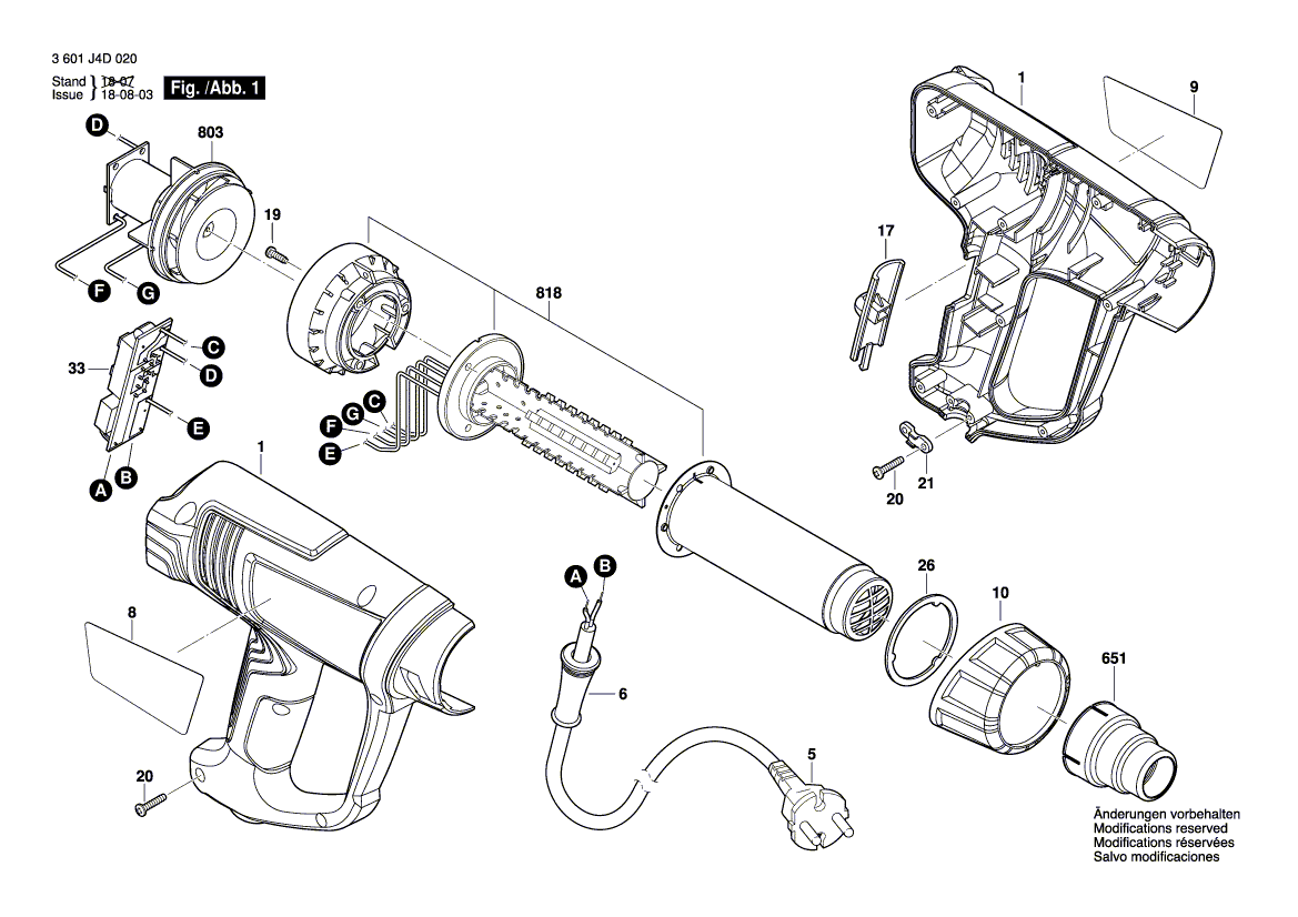 Neues echtes Bosch 1619pb3926 Stromversorgungskabel