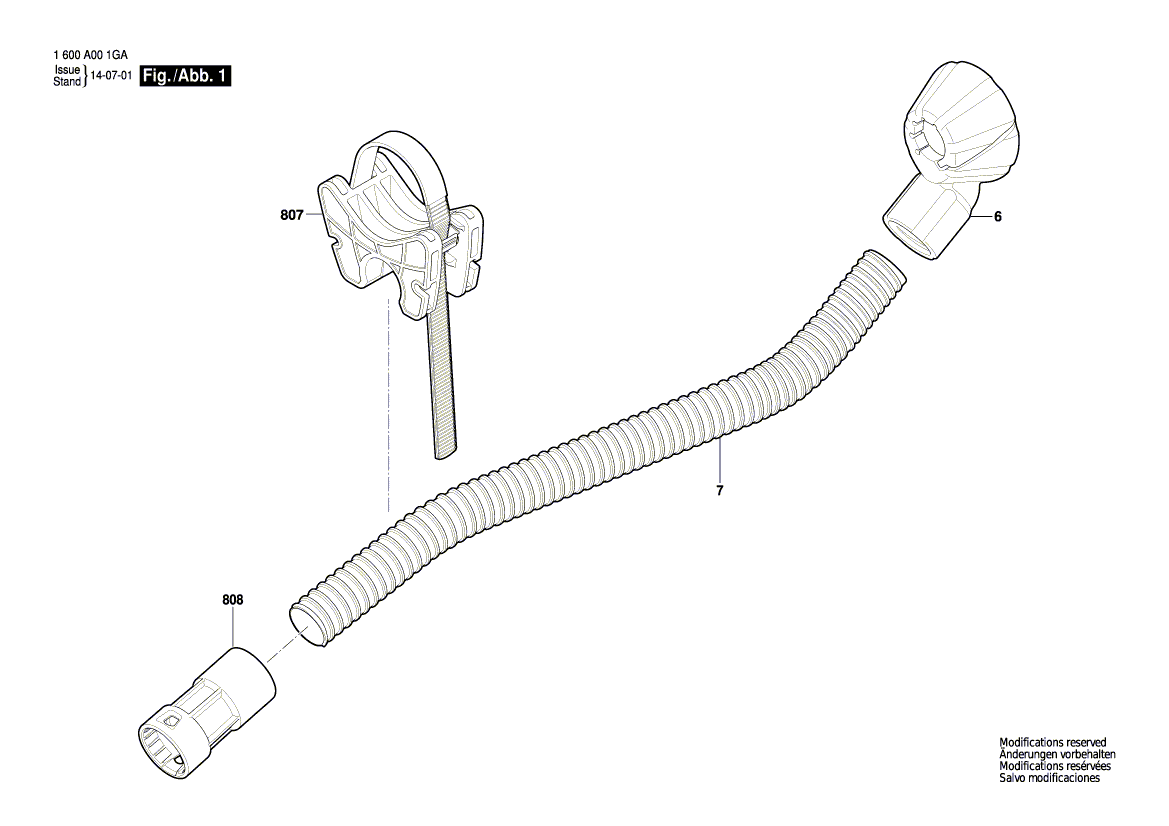 Ny ekte Bosch 1600A00229 slange