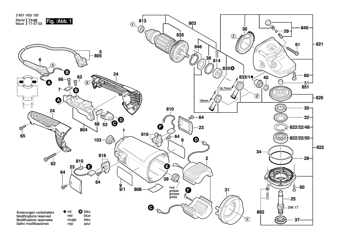 Neue echte Bosch 1600A003FR -Teile Set