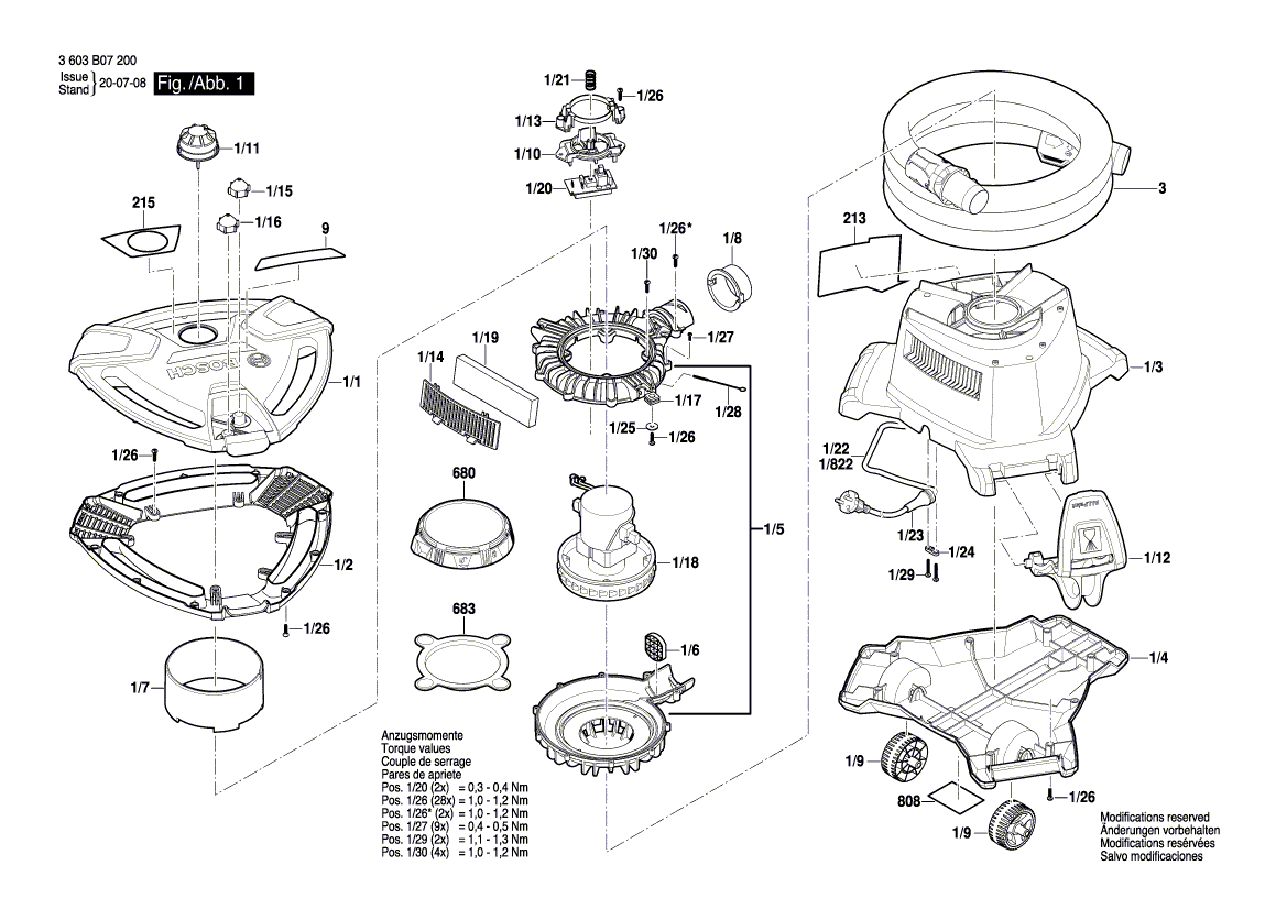 Ny ekte Bosch 1600A01H01 motor