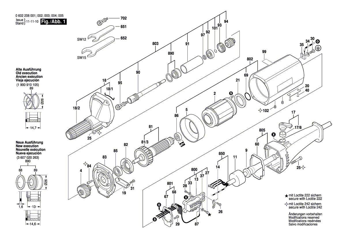 Nouveau véritable Bosch 1605806207 Roulement de broche