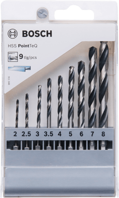 New Genuine Bosch 2607002826 HSS Twist Drill Bit PointTeQ Set with hex shank, 5