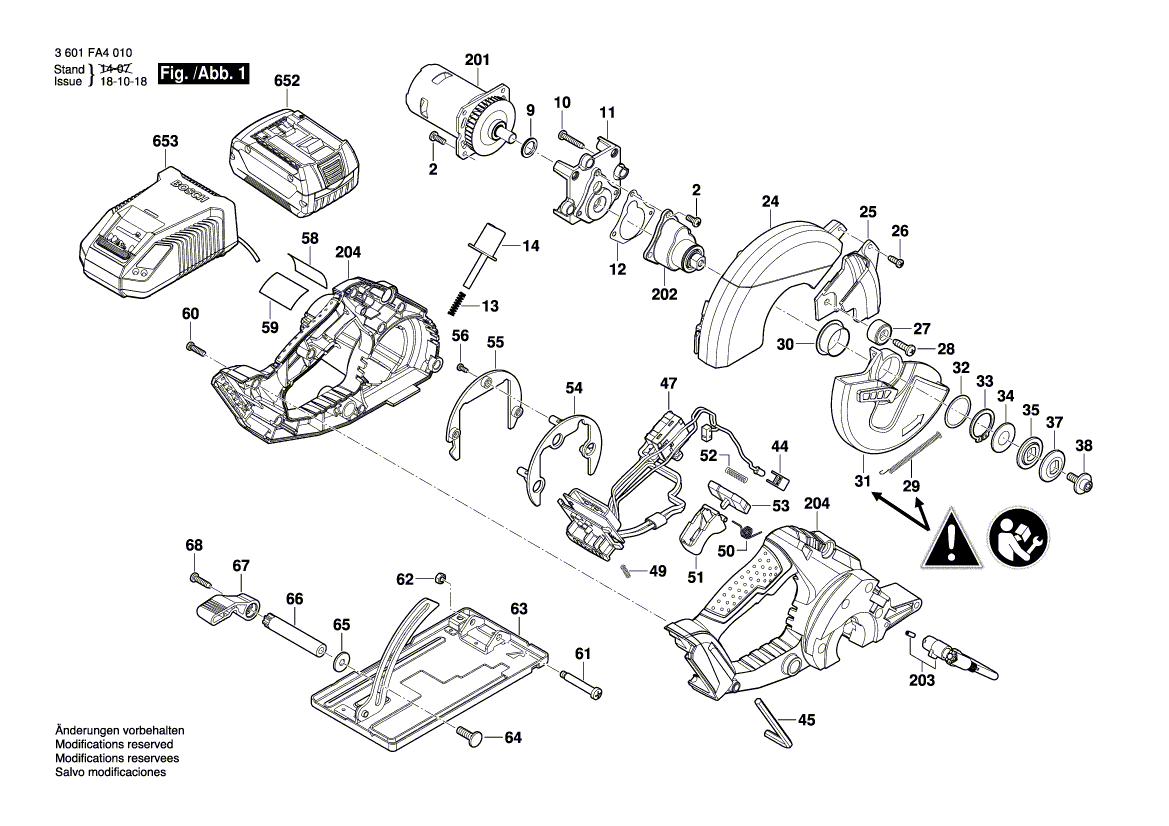 Neues echtes Bosch 2610034102 Warnlabel