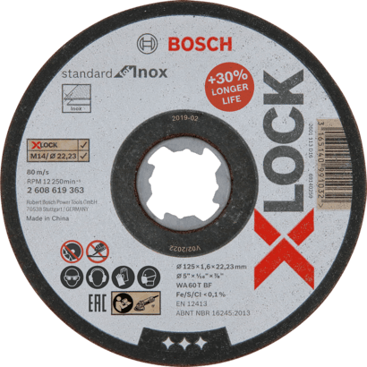 Новый подлинный Bosch 2608619363 Стандарт диска для резки X-Lock для INOX для малого