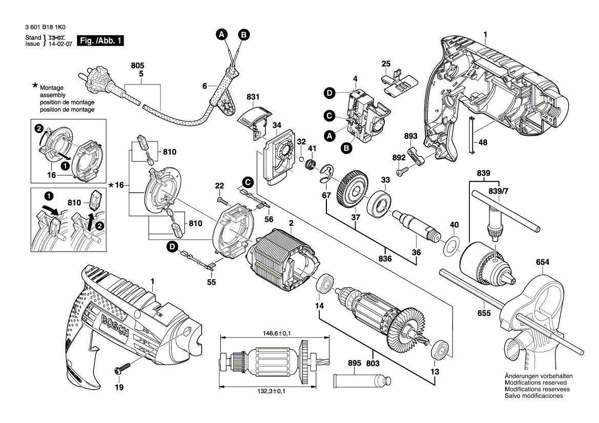 Nouveau véritable bosch 2609110481 Spring Retaining Ring