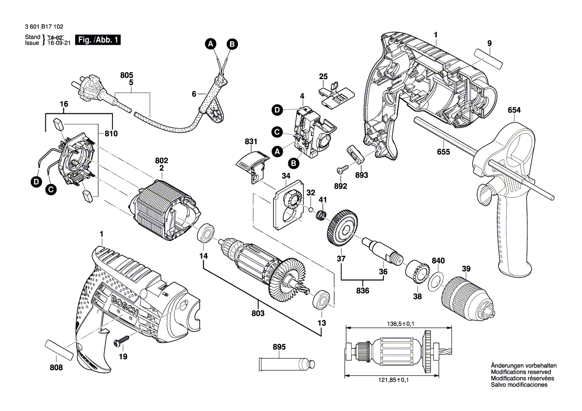 Neue echte Bosch 2609160123 Bohrspindel