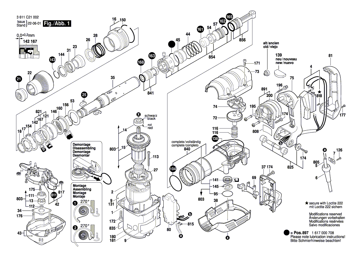 Neuer Original Bosch 1614601030 Sicherungsring 