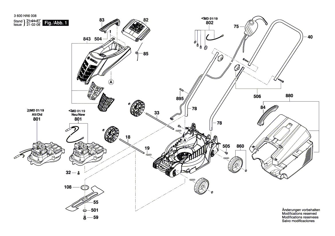 Neue echte Bosch F016F04703 Motorhaube