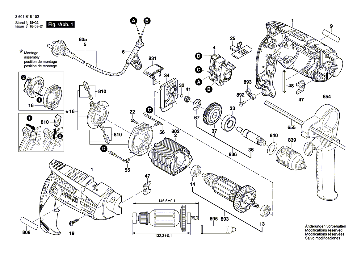 Nouvelle véritable plaque signalétique Bosch 160111A44N