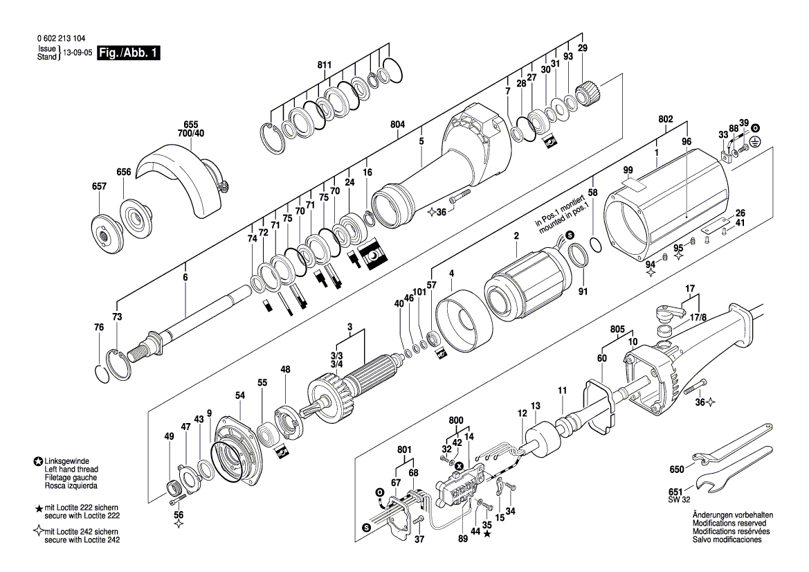 Neue echte Bosch 3603050014 Schleifspindel