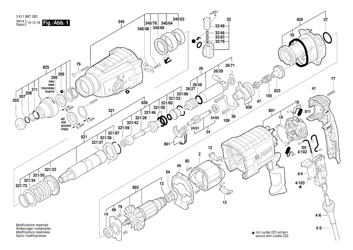 New Genuine Bosch 1619P12911 Armature set