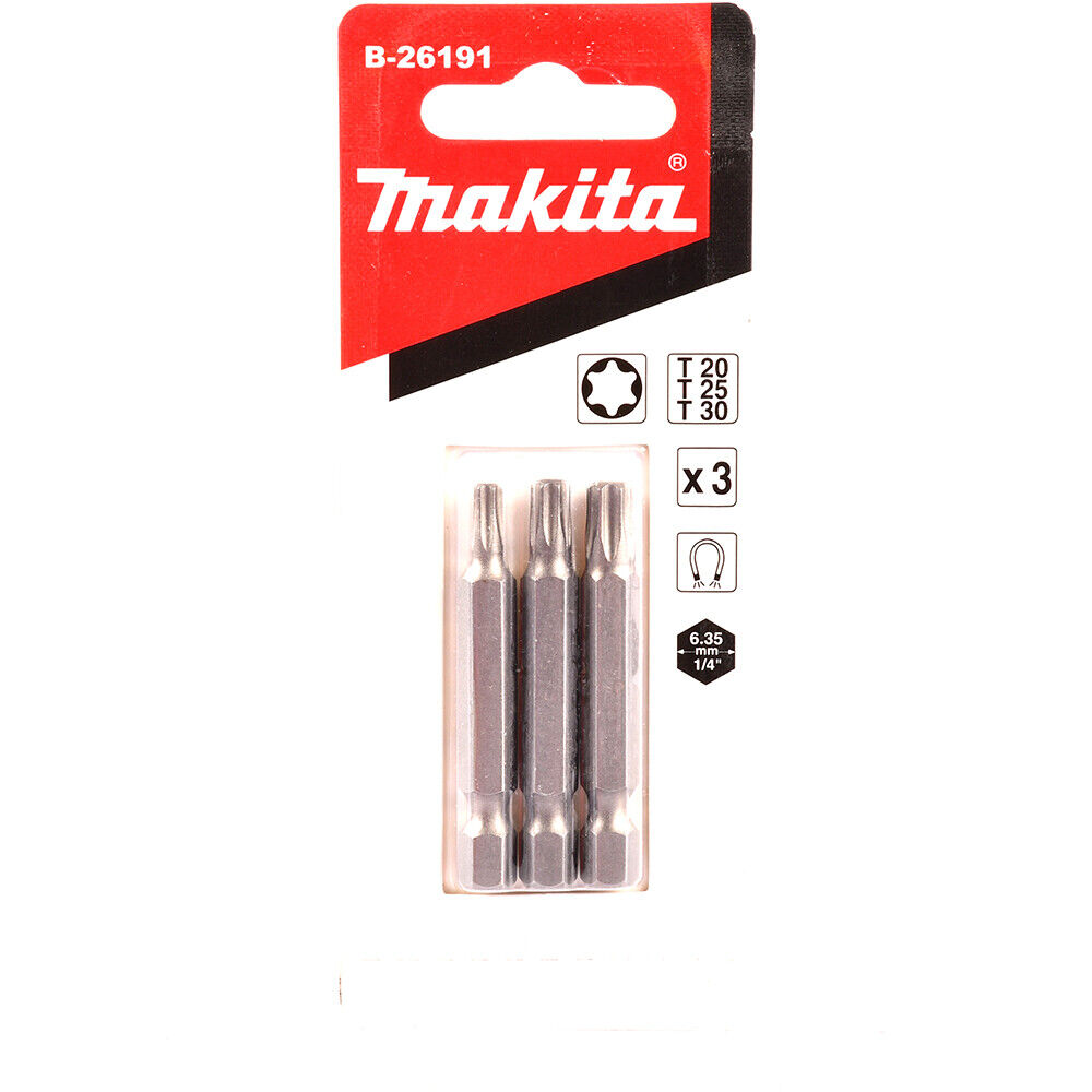 Новая подлинная Makita B-26191 винтовой бит T20, T25, T30x50mm 3pcs