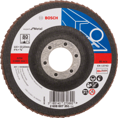 New Genuine Bosch 2608607351 X551 Expert for Metal Flap Discs, Straight Version