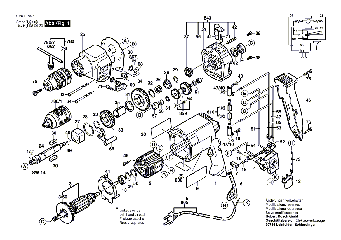 Nieuwe echte Bosch 2607200216 Wisselingsschakelaar