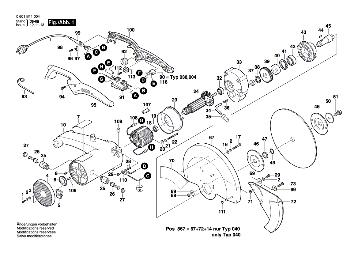 Ny ekte Bosch 1609902290 strømforsyningssnor