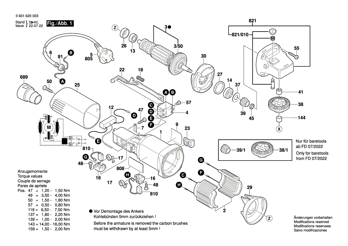 Nieuwe echte Bosch 1600905016 Groove Ball Bearing