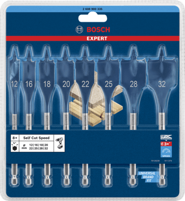 Ny ekte Bosch 2608900335 Expert Self Cut Speed ​​Spade Drill Bit Set for