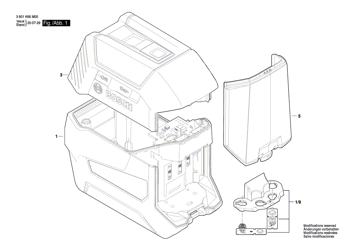 Nieuwe echte Bosch 1600A01V6L -assemblage