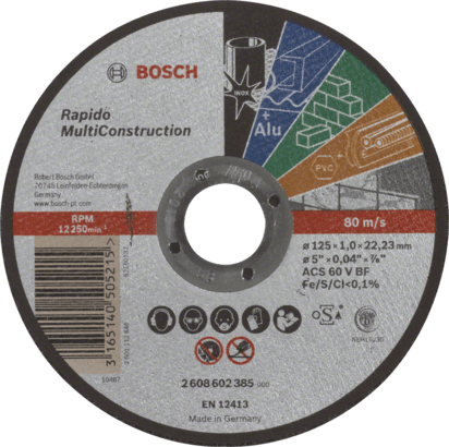 Новый подлинный Bosch 2608602385 Multi Construction Rapido Cutting Disc для Small